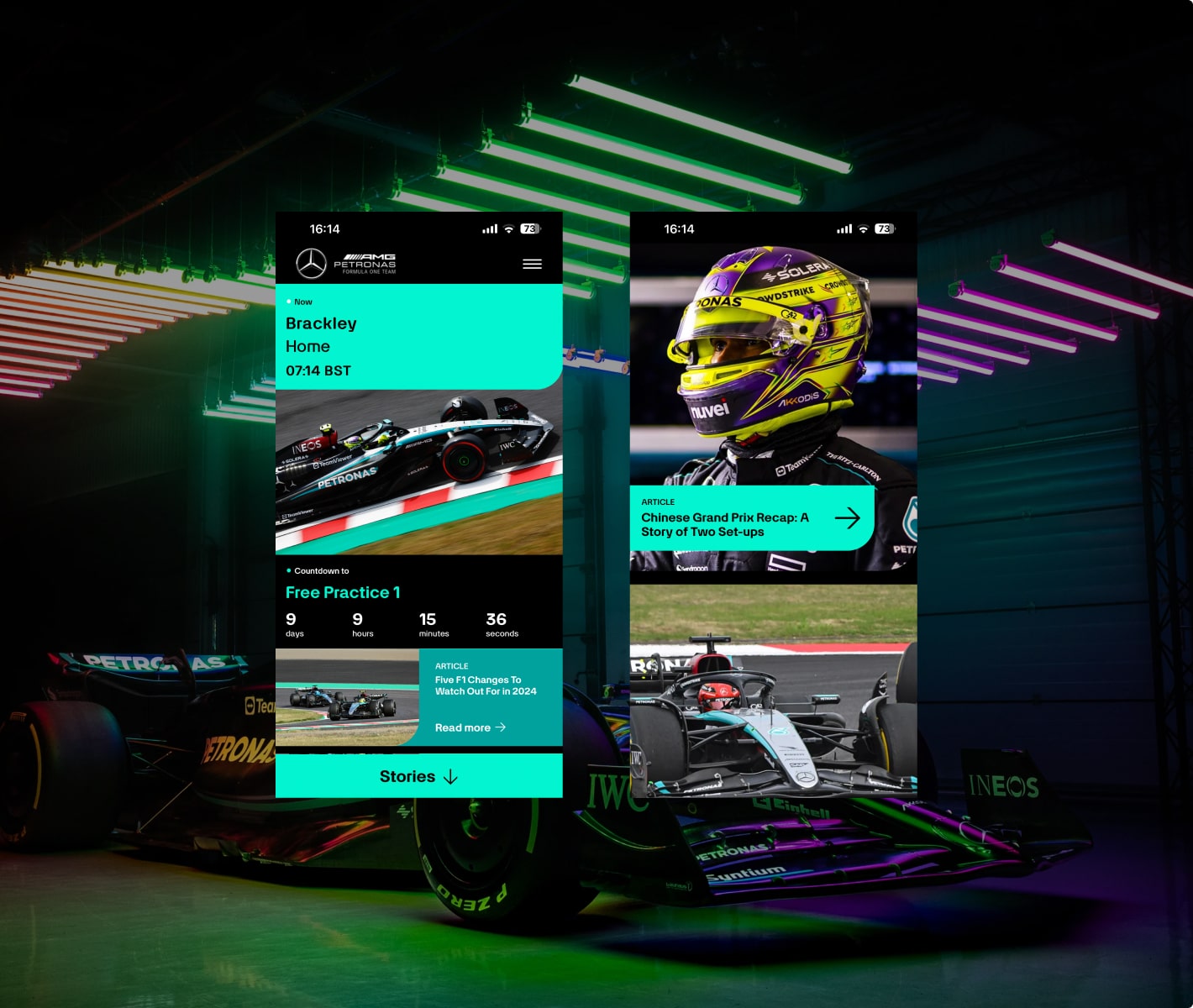 Creative Studio website immersive design for Mercedes F1